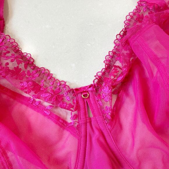 NWOT Elomi Zarla Stretch Banded Bra Embroidered Lace Love Potion Pink 38O - Picture 3 of 5